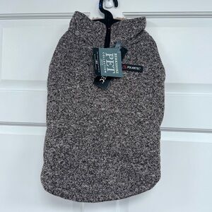 Berkshire Pet Polartec Dog Coat Brown Mole XS Fleece Sherpa Lined 1/4 Zip
